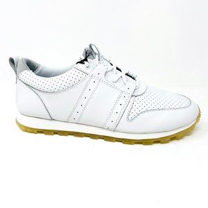 Clae Mills White Tumbled Leather Mens Casual Sneakers